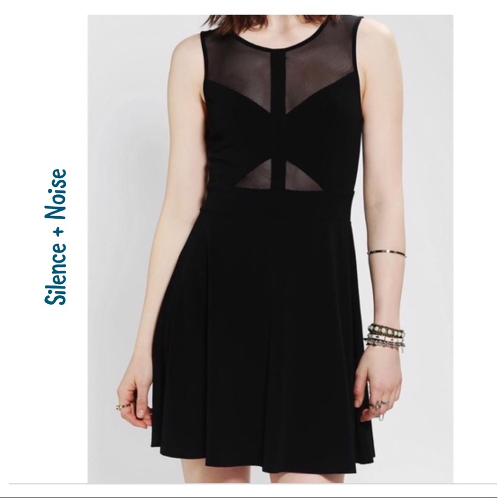 Like NEW Urban Outfitters Silence+Noise Black Mesh Skater Dress